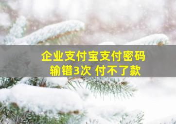 企业支付宝支付密码输错3次 付不了款